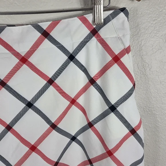 Lady Hagen Golf Skort Blue Plaid Size 10 Sides Pockets White And Red Strech - Picture 4 of 16